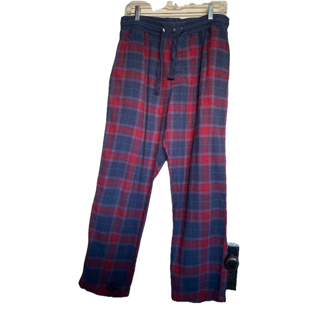 Marks & Spencer Men’s UK Sz M 31/28 Cotton Flannel Red Blue Plaid Pajama Bottoms